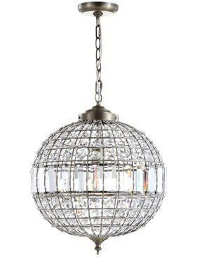 JONATHAN Y Georgina Crystal/Metal LED Chandelier Pendant  16" Model No. JYL6110B